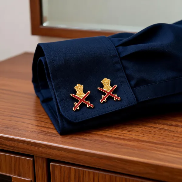 Golden_Alloy_Army_Insignia_Cufflinks_Set_Of_2_For_Unisex