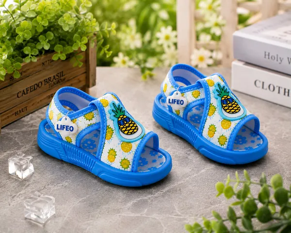 Sky_Blue_Pineapple_Print_Sandals_For_Kids