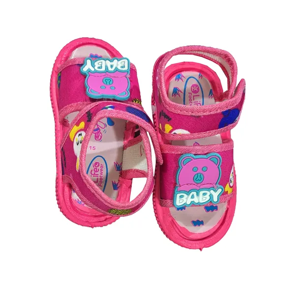 Pink_Textile_Open_Toe_Sandals_For_Babies