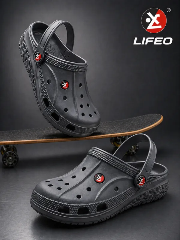 Black_Casual_Clog_Shoes_For_Unisex