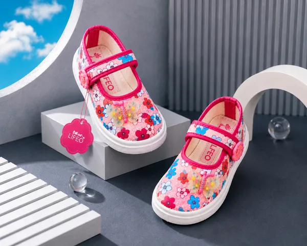 Pink_Canvas_Floral_Mary_Jane_Shoes_For_Girls