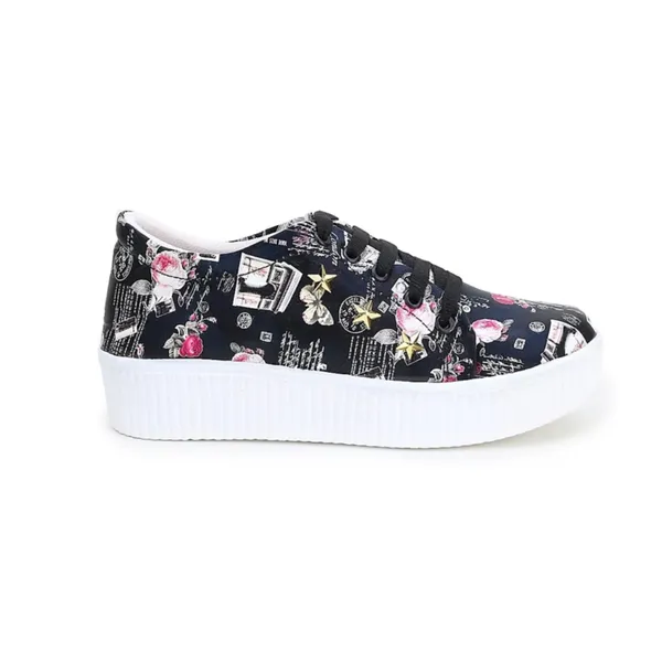 Multicolor_Printed_Lace-Up_Casual_Sneakers_For_Women