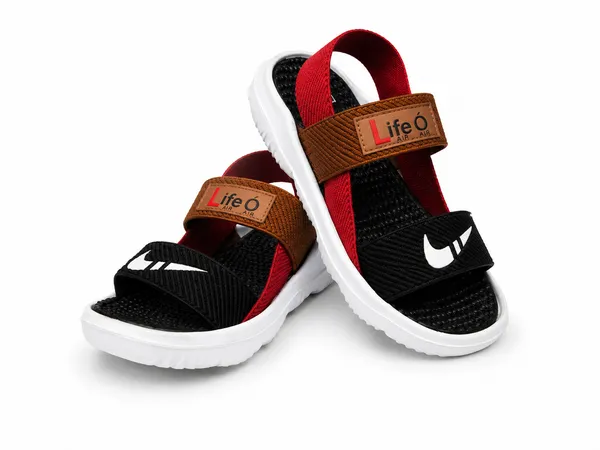 Black_And_Red_Strap_Sandals_For_Kids