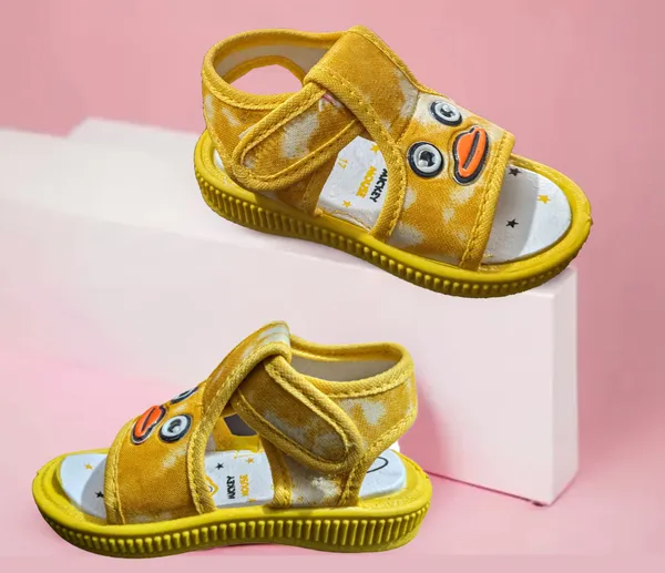 Yellow_Textile_Casual_Sandals_For_Kids