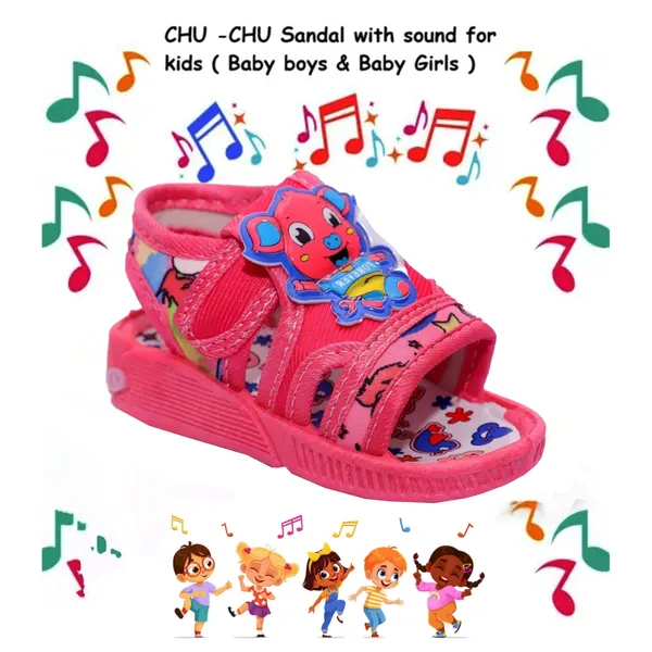 Pink_Cartoon_Velcro_Sandals_For_Girls