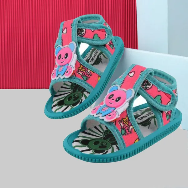 Blue_Textile_Cartoon_Sandals_For_Girls