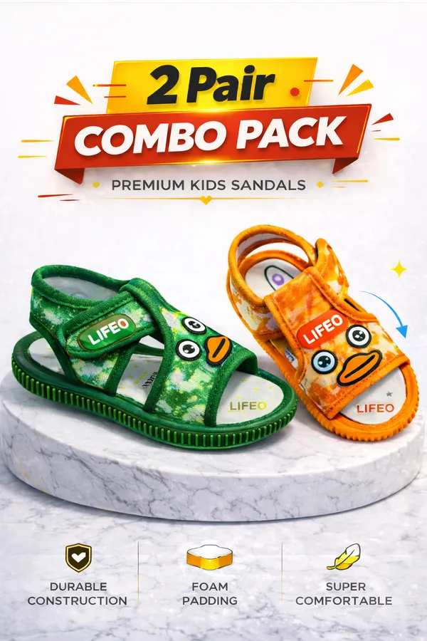 Orange_And_Green_Casual_Kids_Sandals_Combo_For_Kids