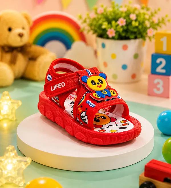 Red_Cartoon_Print_Casual_Sandals_For_Kids