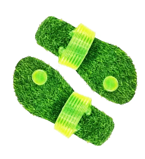 Green_Plush_Slip-On_Slippers_For_Unisex