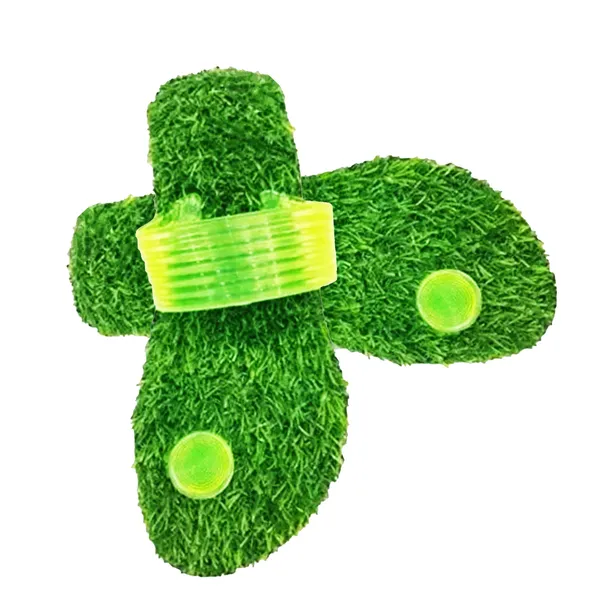 Green_Plush_Slip-On_Slippers_For_Unisex