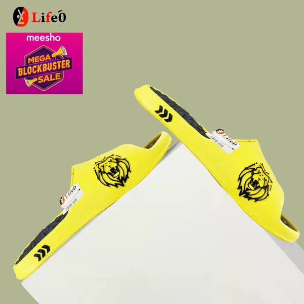 Yellow_Slip-On_Slides_For_Men