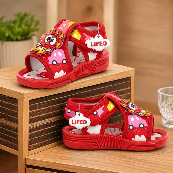Red_Cartoon_Strap_Sandals_For_Kids