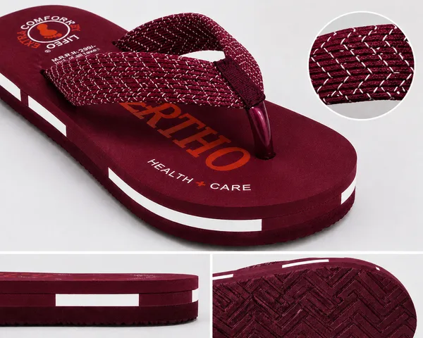 Maroon_Textured_Casual_Flip_Flops_For_Women