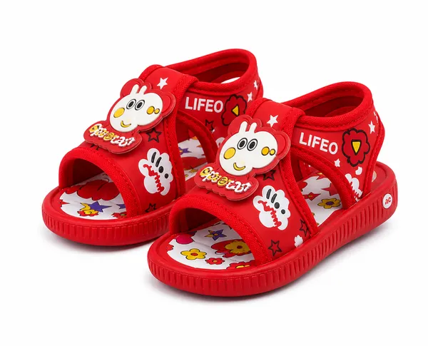 Red_Cartoon_Open_Toe_Sandals_For_Kids