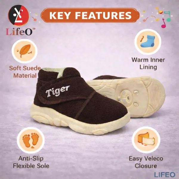 Brown_Suede_Velcro_Booties_For_Babies