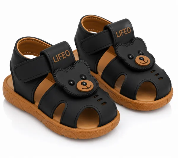 Black_And_Brown_Bear_Design_Sandals_For_Kids