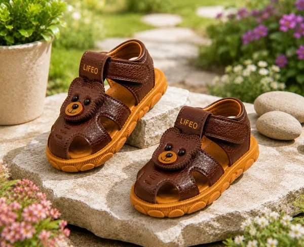 Brown_Bear_Design_Sandals_For_Kids