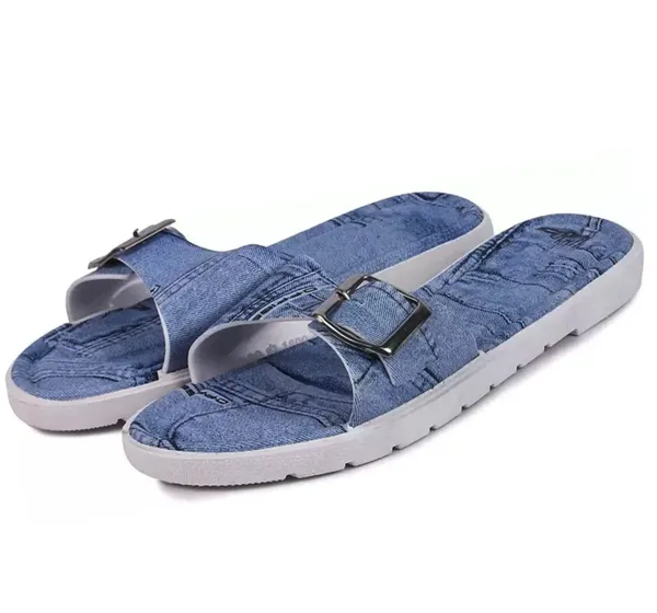 Blue_Denim_Flat_Sandals_For_Women