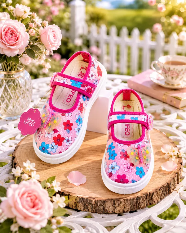 Pink_Canvas_Floral_Mary_Jane_Shoes_For_Girls