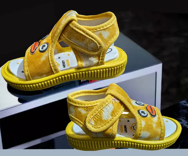 Yellow_Textile_Casual_Sandals_For_Kids