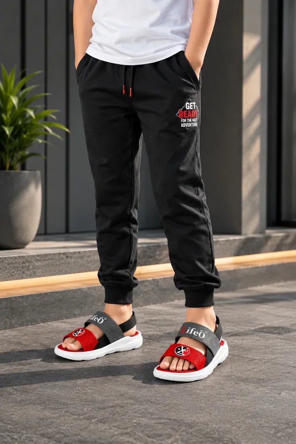 Red_And_Black_Casual_Sandals_For_Boys