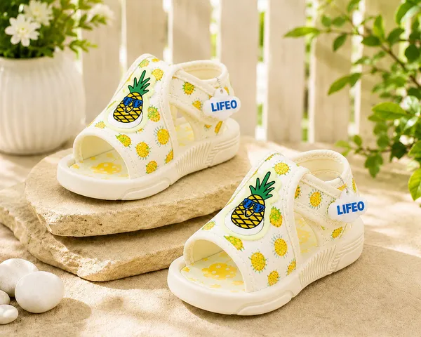 Cream_Printed_Open_Toe_Sandals_For_Kids