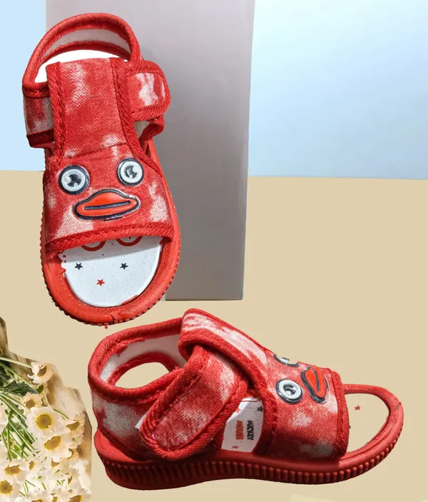 Red_Textile_Character_Sandals_For_Babies