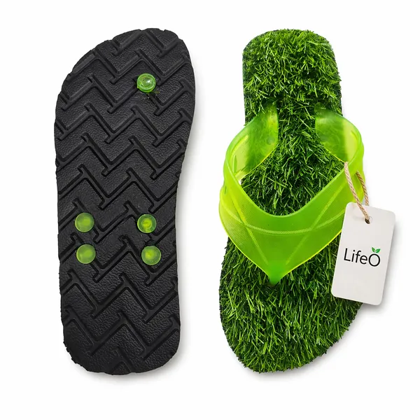 Green_Grass_Textured_Flip_Flops_For_Unisex
