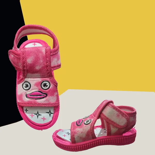 Pink_Printed_Velcro_Sandals_For_Girls