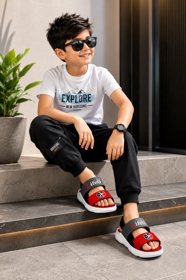 Red_And_Black_Casual_Sandals_For_Boys