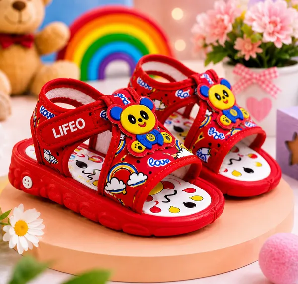 Red_Cartoon_Print_Casual_Sandals_For_Kids