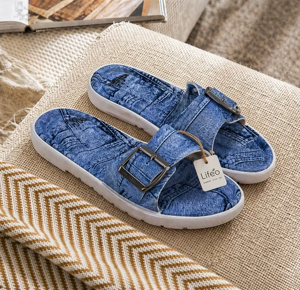 Blue_Denim_Flat_Sandals_For_Women