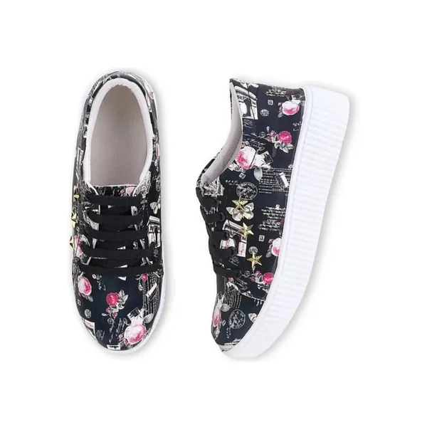 Multicolor_Printed_Lace-Up_Casual_Sneakers_For_Women
