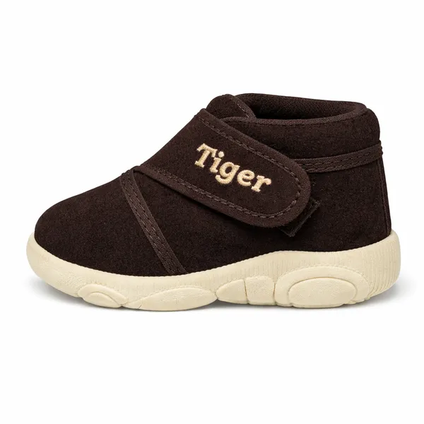 Brown_Suede_Velcro_Booties_For_Babies