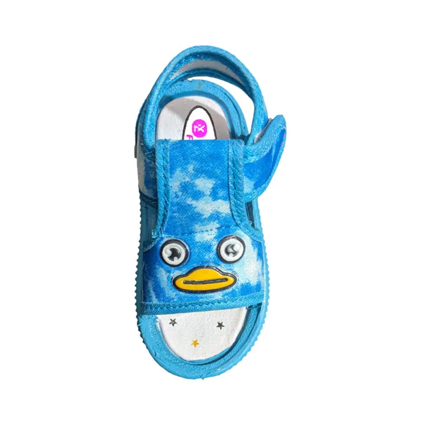 Sky_Blue_Textured_Cartoon_Sandals_For_Kids