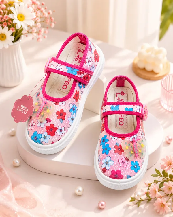 Pink_Floral_Canvas_Mary_Jane_Shoes_For_Girls