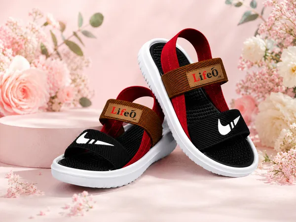 Black_And_Red_Strap_Sandals_For_Kids