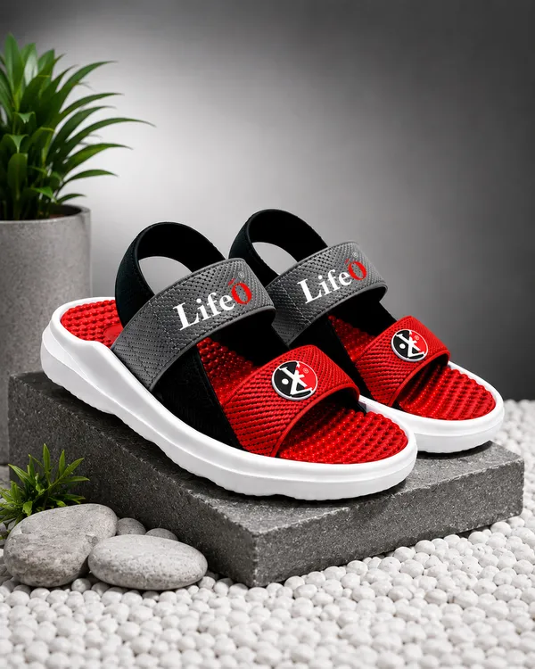 Red_And_Black_Casual_Sandals_For_Boys