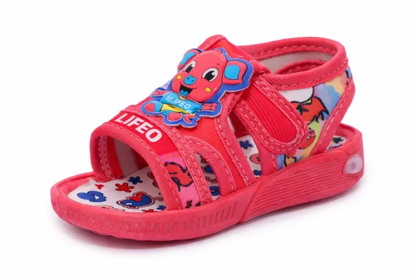 Pink_Cartoon_Velcro_Sandals_For_Girls