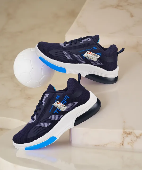 Navy_Mesh_Running_Sneakers_For_Unisex