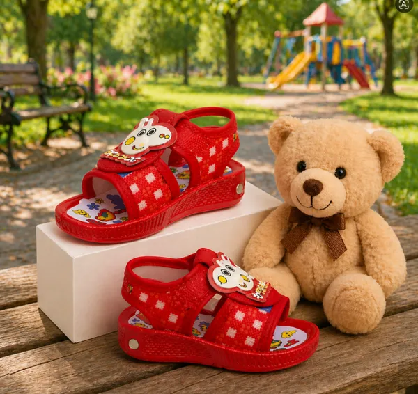 Red_Cartoon_Open_Toe_Sandals_For_Kids