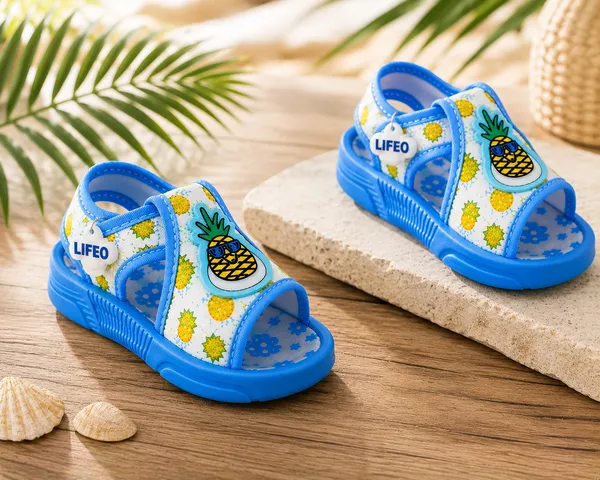Blue_Pineapple_Print_Open-Toe_Sandals_For_Kids