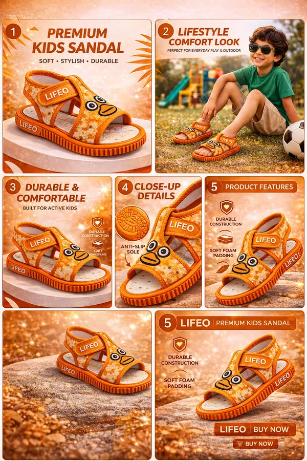 Orange_And_Green_Casual_Kids_Sandals_Combo_For_Kids