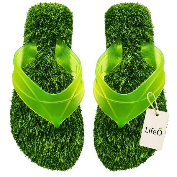 Green_Grass_Textured_Flip_Flops_For_Unisex