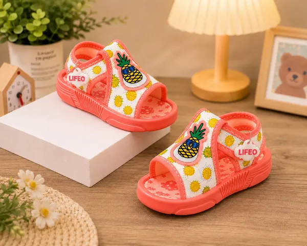 Coral_Pineapple_Print_Sandals_For_Girls
