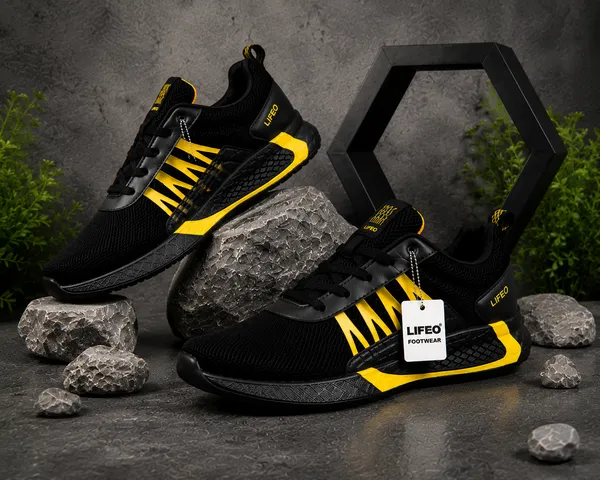 Black_Mesh_Lace_Up_Sports_Shoes_For_Men