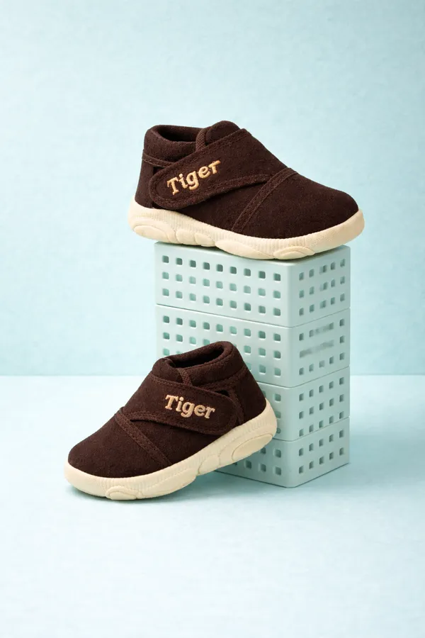 Brown_Suede_Velcro_Booties_For_Babies