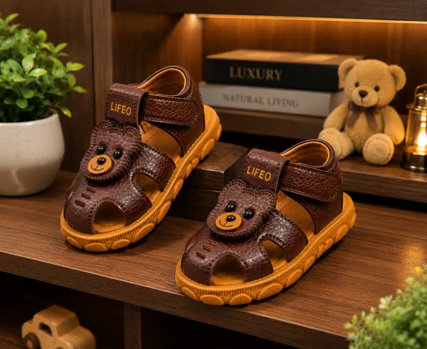 Brown_Bear_Design_Sandals_For_Kids