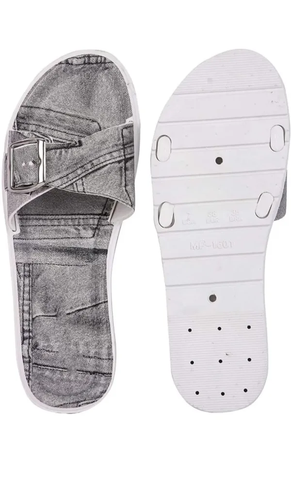 Grey_Denim_Buckle_Slide_Sandals_For_Adults