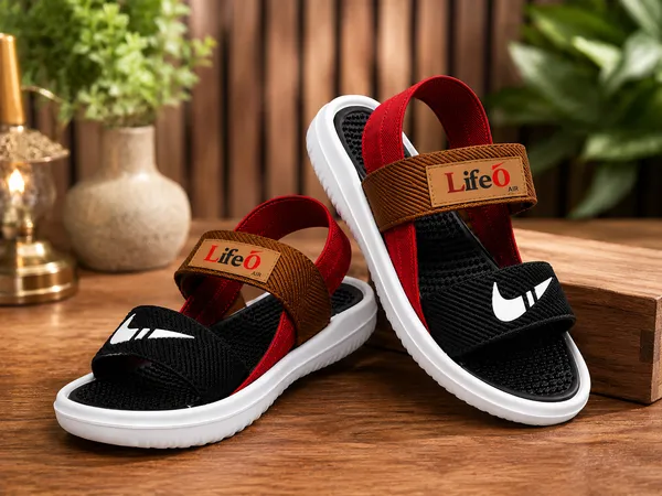Black_And_Red_Strap_Sandals_For_Kids